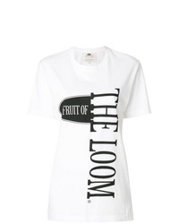 T-shirt girocollo stampata bianca di Cédric Charlier
