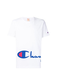 T-shirt girocollo stampata bianca di Champion