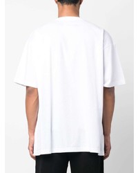 T-shirt girocollo stampata bianca di MM6 MAISON MARGIELA