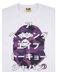 T-shirt girocollo stampata bianca di A Bathing Ape