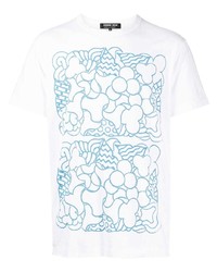 T-shirt girocollo stampata bianca di Comme des Garcons Homme Deux