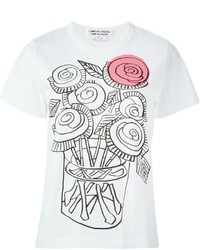 T-shirt girocollo stampata bianca di Comme des Garcons