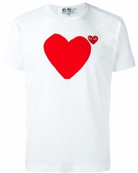 T-shirt girocollo stampata bianca di Comme des Garcons