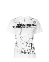 T-shirt girocollo stampata bianca di Comme Des Garçons Noir Kei Ninomiya