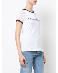 T-shirt girocollo stampata bianca di Courreges