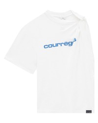 T-shirt girocollo stampata bianca di Courrèges