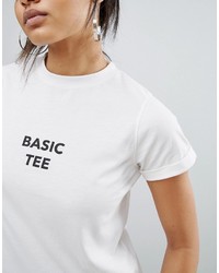 T-shirt girocollo stampata bianca di Daisy Street