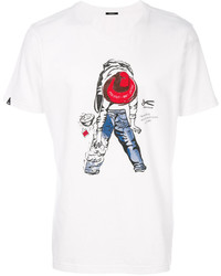 T-shirt girocollo stampata bianca di Denham Jeans