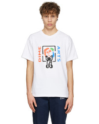 T-shirt girocollo stampata bianca di Dime