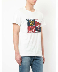 T-shirt girocollo stampata bianca di Kent & Curwen