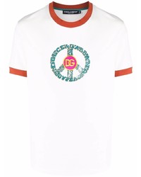 T-shirt girocollo stampata bianca di Dolce & Gabbana