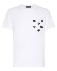 T-shirt girocollo stampata bianca di Dolce & Gabbana