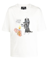 T-shirt girocollo stampata bianca di DOMREBEL