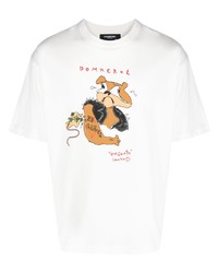 T-shirt girocollo stampata bianca di DOMREBEL