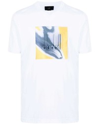 T-shirt girocollo stampata bianca di Dunhill