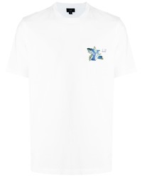 T-shirt girocollo stampata bianca di Dunhill