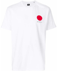 T-shirt girocollo stampata bianca di Edwin