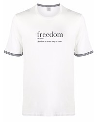 T-shirt girocollo stampata bianca di Eleventy