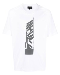 T-shirt girocollo stampata bianca di Emporio Armani