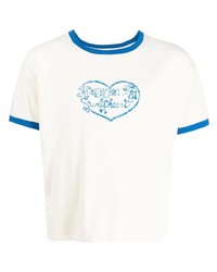T-shirt girocollo stampata bianca di ERL