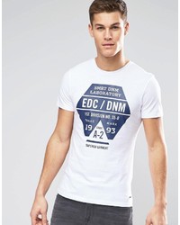 T-shirt girocollo stampata bianca di Esprit