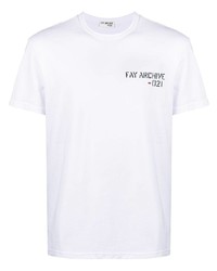 T-shirt girocollo stampata bianca di Fay