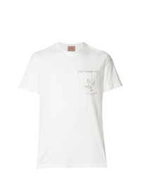T-shirt girocollo stampata bianca di Federico Curradi