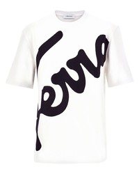 T-shirt girocollo stampata bianca di Ferragamo
