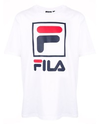 T-shirt girocollo stampata bianca di Fila