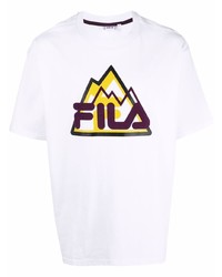 T-shirt girocollo stampata bianca di Fila