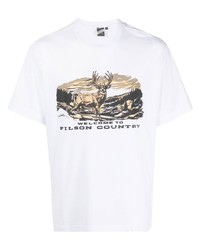 T-shirt girocollo stampata bianca di Filson