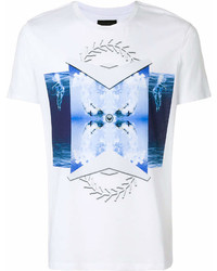 T-shirt girocollo stampata bianca di Frankie Morello