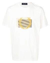 T-shirt girocollo stampata bianca di Fred Perry