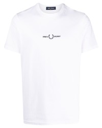 T-shirt girocollo stampata bianca di Fred Perry