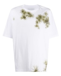 T-shirt girocollo stampata bianca di Fumito Ganryu