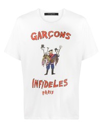 T-shirt girocollo stampata bianca di Garcons Infideles