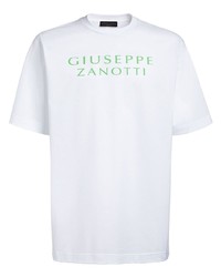 T-shirt girocollo stampata bianca di Giuseppe Zanotti