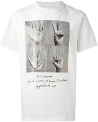 T-shirt girocollo stampata bianca di Golden Goose Deluxe Brand