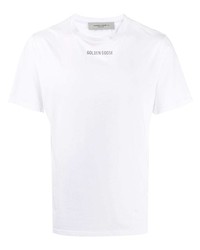 T-shirt girocollo stampata bianca di Golden Goose