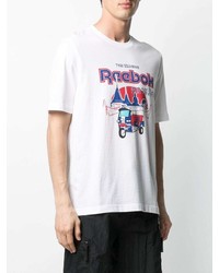 T-shirt girocollo stampata bianca di Reebok