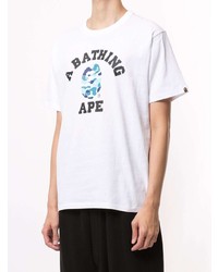 T-shirt girocollo stampata bianca di A Bathing Ape