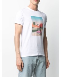 T-shirt girocollo stampata bianca di Sun 68