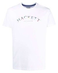 T-shirt girocollo stampata bianca di Hackett