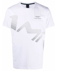 T-shirt girocollo stampata bianca di Hackett
