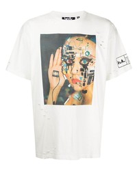 T-shirt girocollo stampata bianca di Haculla