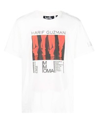 T-shirt girocollo stampata bianca di Haculla