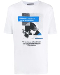 T-shirt girocollo stampata bianca di Haider Ackermann