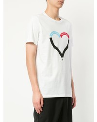 T-shirt girocollo stampata bianca di Commune De Paris