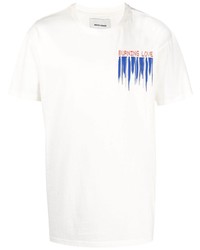 T-shirt girocollo stampata bianca di Henrik Vibskov