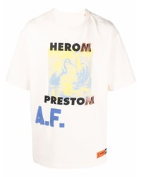 T-shirt girocollo stampata bianca di Heron Preston